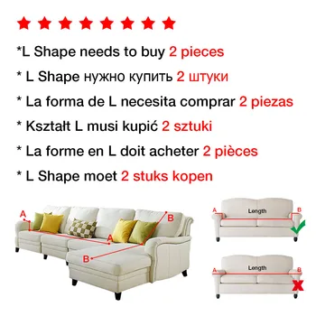 Sofa Cover Elastinga Sofos Padengti Kambarį Prašome užsakyti 2 vnt jei yra L-formos Kampas Karieta Longue Sofa Slipcover