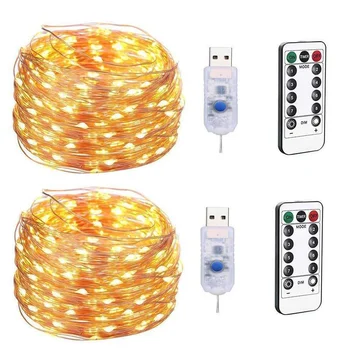 50/100/200 LED Varinės Vielos String Žibintai USB Kištukas, Pasakų Žibintai su Nuotolinio 8 Režimai Kalėdinė Girlianda Vandeniui Lauko Žibintai