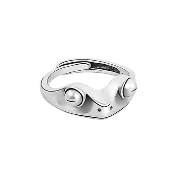 QMCOCO 925 Sidabro Naujas Paprastas Dizainas Varlė Formos Žiedus, Šviesą Nelaimę Atidarykite Reguliuojamas Žiedo Mados Bauda Jewelr