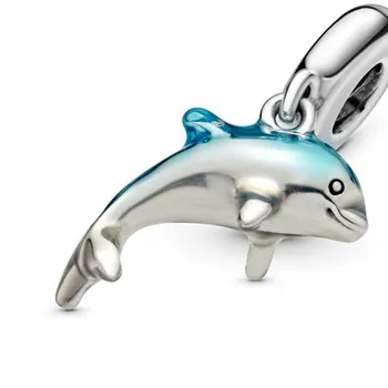 2020 metų Vasaros, Nauja 925 Kibirkščiuojantis Delfinų Tabaluoti Žavesio Karoliukai tinka Originalus Pandora Apyrankės Moterims 