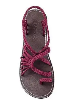 Didelio dydžio virvės mazgas vasaros sandalai fifo atsitiktinis moterų batai Romos butas sandalai plonas dirželis paplūdimys patogūs sandalai moterims