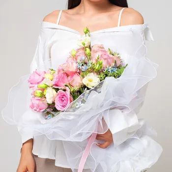 Valentino Dieną, Prabangių Gėlių Vyniojimo Tinklinio Floristas Parduotuvė Vyniojimo Medžiagų Gėlių Puokštė Vyniojimo Akių Vestuvių Dekoravimas