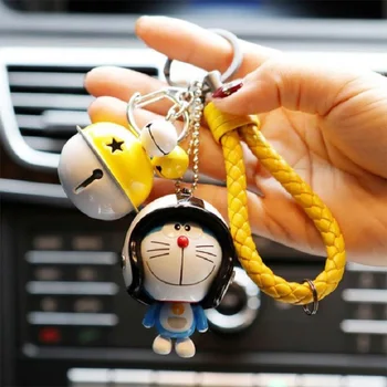 Šalmas Doraemon Keychain Pav Ranka, Koja Kilnojamojo Spalvinga Bell Žaislai Doraemon Raktų Žiedas Maišelį Pakabukas Vaikams