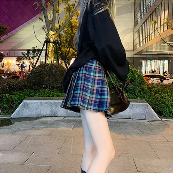 Spalva antiblokavimo Jk Pledas Klostuotas Sijonas Moterų Pavasario 2021 Naujas Trumpas Sijonas Japonų Stiliaus Visas rungtynes, Aukštos Juosmens Slim-line Sijonas