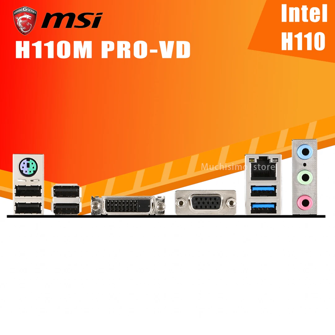 LGA 1151 MSI H110M PRO-VD Plokštė Parama Intel 6-Gen i7 i5, i3 CPU DDR4 32GB PCI-E 3.0 Desktop Intel H110 Placa-Mãe 1151 0