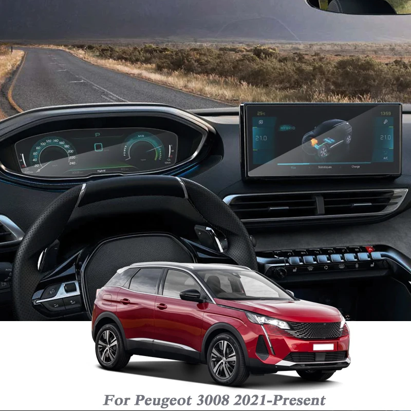Automobilio Stilius Už Peugeot 3008 2021-Dabartinė GPS Navigacijos Ekrano Plėvelė prietaisų Skydelio Ekranu Kino Interjero Lipdukas Priedų 0