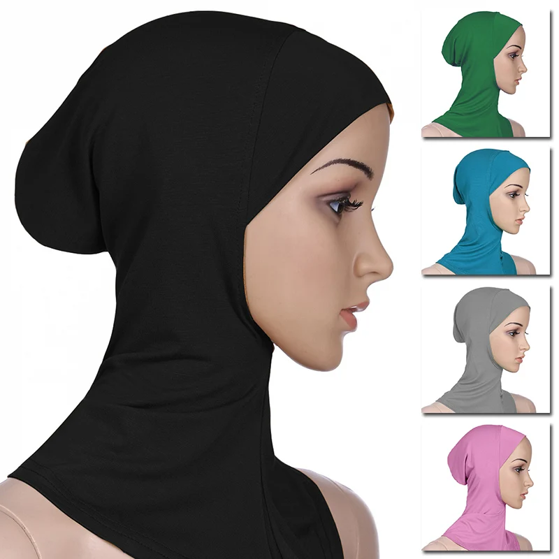 Naujas Elegantiškas Ir Orumą Rait Moterų Skrybėlę Šydas, Gryna Spalva Musulmonų Moterys Hijab Moterų Turbaną Islamo Skarelė Papuošalai 0