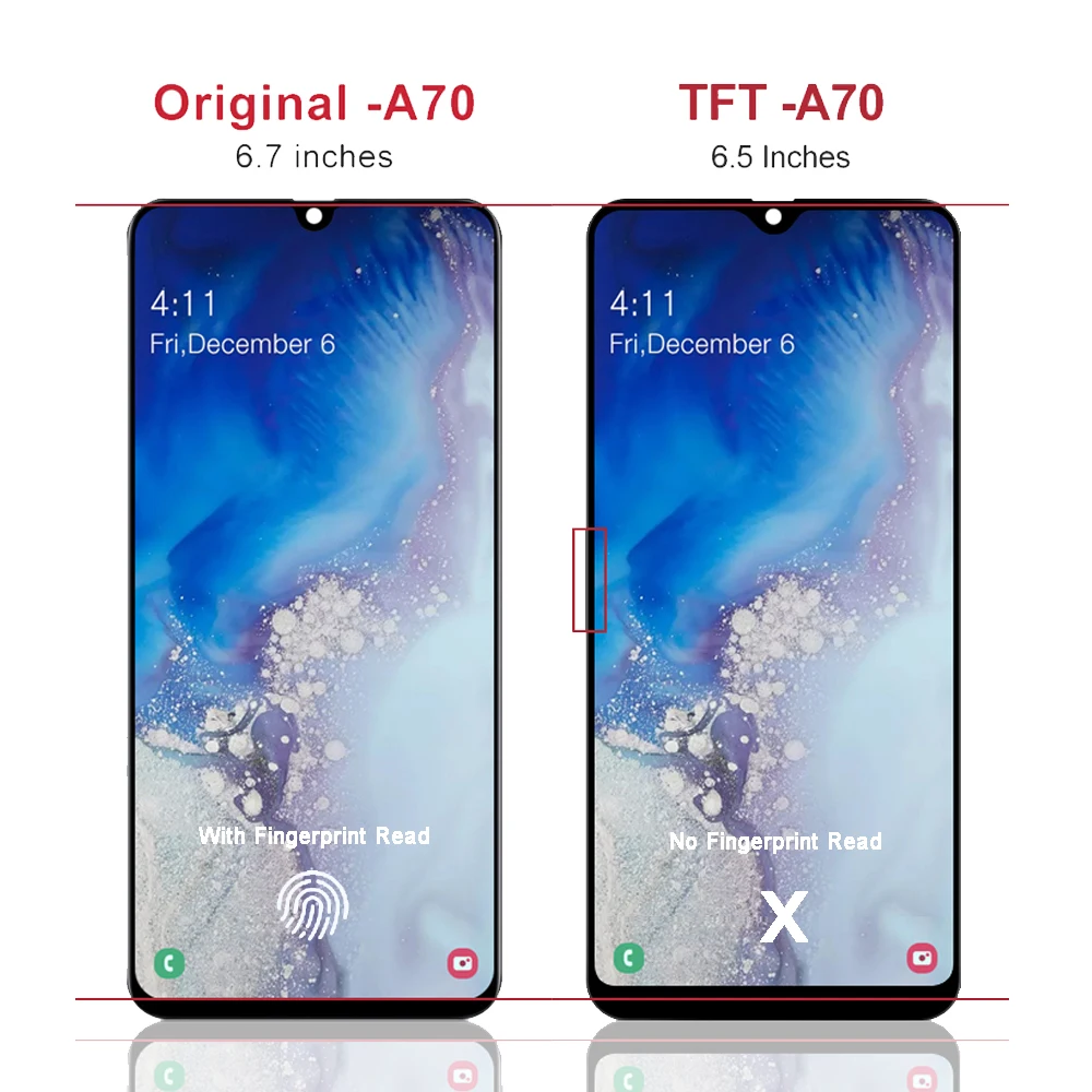 ORIGINALUS A705 Lcd Samsung Galaxy A70 2019 LCD Ekranas Jutiklinis Ekranas skaitmeninis keitiklis Surinkimo Samsung A705 A705F SM-A705F A705DS 0