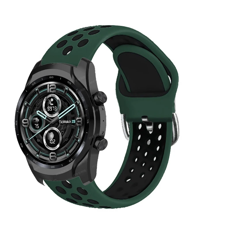Už TicWatch Pro 2020 Apyrankę 20/22MM Silikono Riešo Dirželis Ticwatch Pro 3/3 GPS LTE/GTX/S2/E2/2/E Smart Watch Band Correa 0