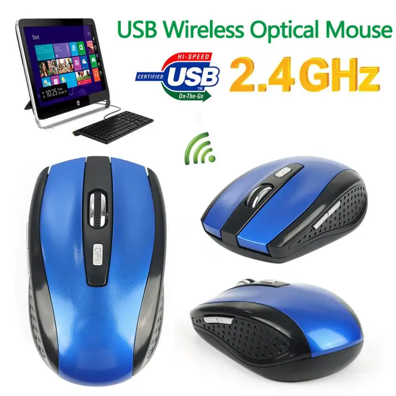 WH315 2.4 GHz Ergonomiškas Belaidė Optinė Pelė, 6-raktas Nešiojami USB Imtuvas Mini Adapteriu, Plug And Play PC Nešiojamas Kompiuteris 0