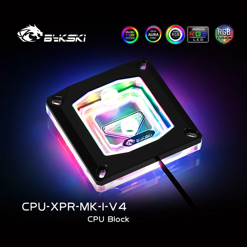 Bykski, CPU Water Block RGB, Skysčio Aušintuvas Intel LGA 1366,115 X,20XX, 5V/12V M/B SYNC, CPU-XPR-MK-I-V4 0