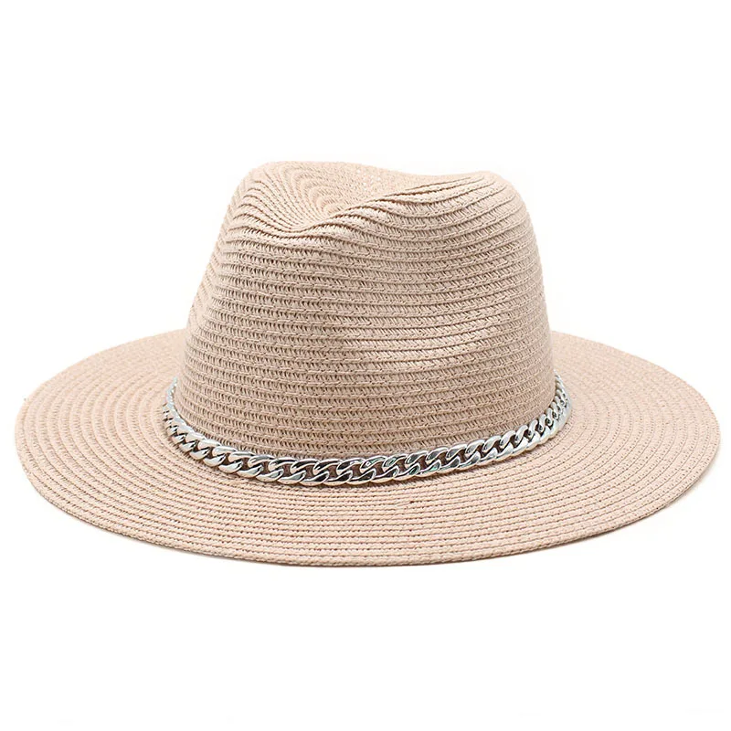 Naujas Mados Vasaros Saulės, Skrybėlę, Moterų, Vyrų Paplūdimio Šiaudų Skrybėlę Atsitiktinis Skydelis Panama Džiazo Kepurės Flat Top Platus Kraštų Žvejys Bžūp Fedoras 0