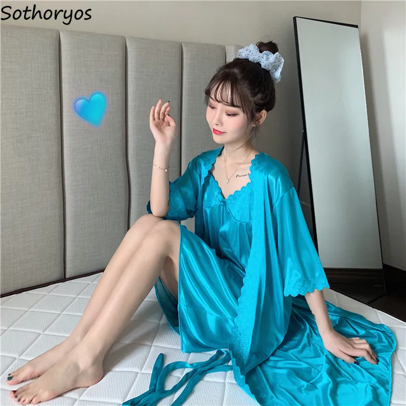Moterų Apdaras Suknelė Rinkiniai Vasaros Kietas Elegantiškas Nėrinių Seksualus Varčias Sleepwear Moterų Kvėpuojantis Dirželis Korėjos Stiliaus Laisvalaikio Prašmatnus Homewear 0
