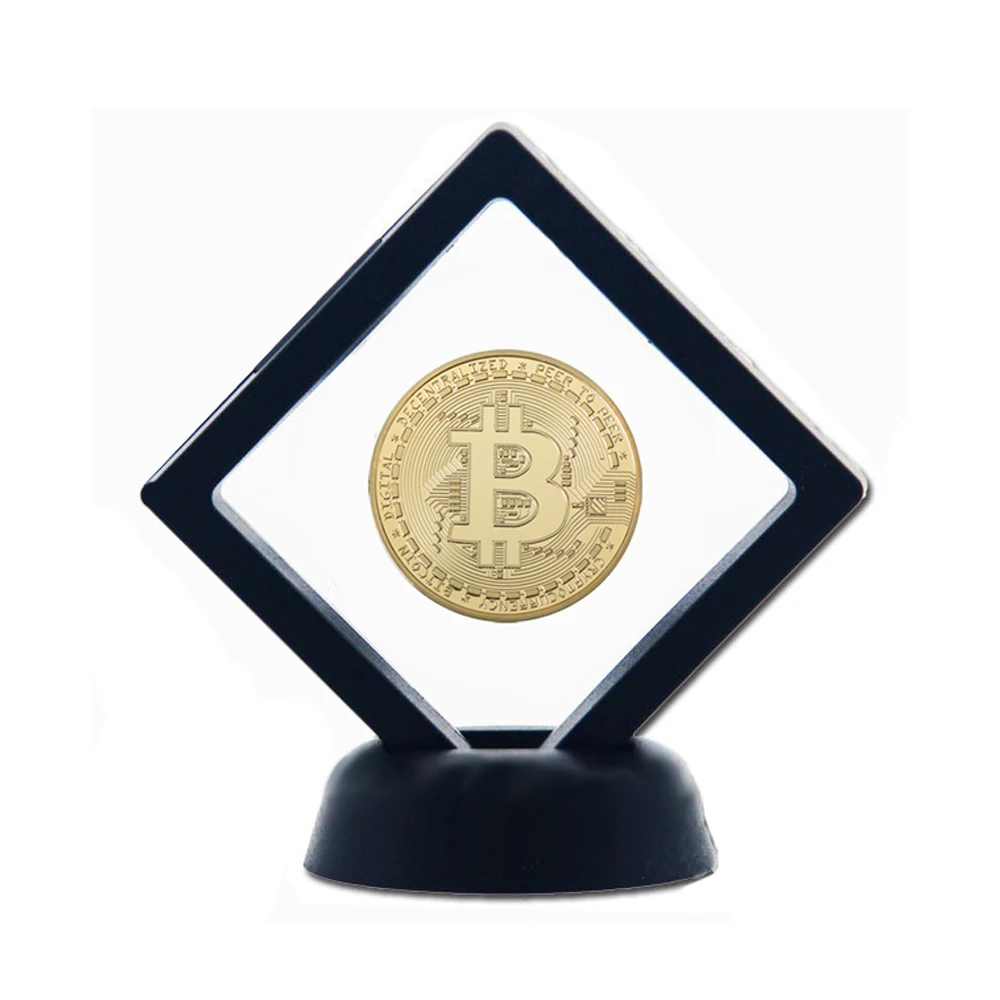 Jungtinės amerikos valstijos Bitcoin Aukso Monetos Meno Kolekcija, atminimo Dovana MUMS CoinMetal Antikos Imitacija W/ Plastikinis Rėmas 0
