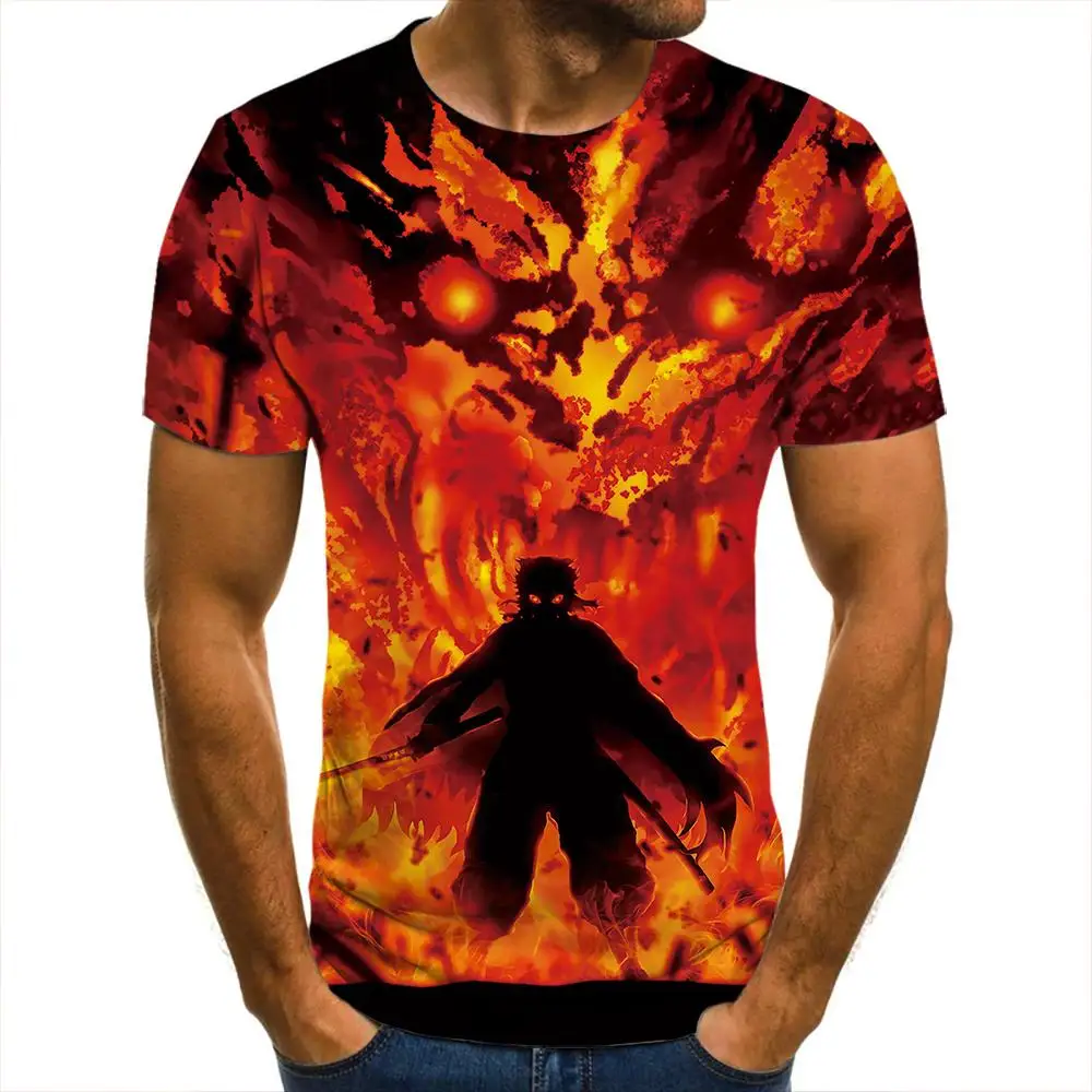 3d T -Shirt Demon Slayer Skiltyje Tshirts Vyrų, Moterų, Vaikų trumpomis Rankovėmis Kietas Tees Mados Atsitiktinis Vasaros Berniukas Mergaitė Vaikai Streetwear 0