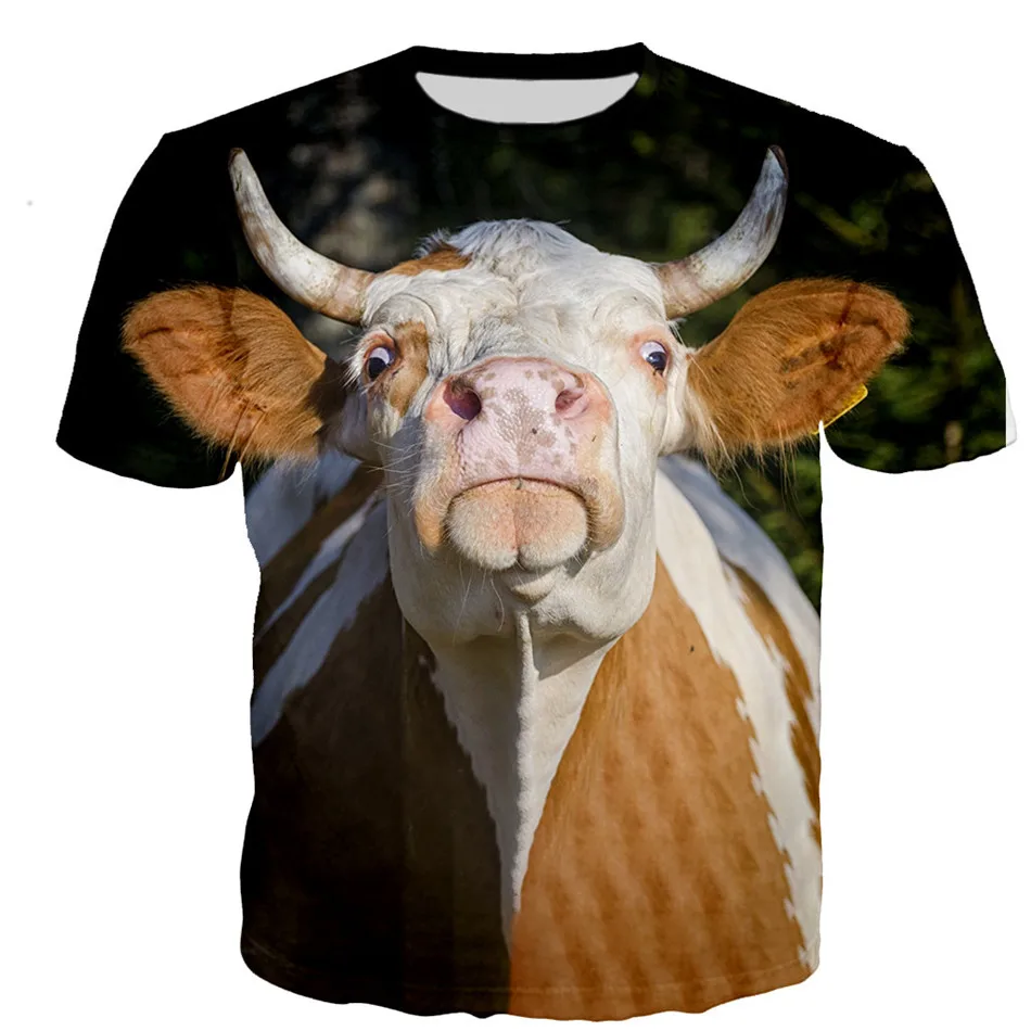 Vasarą Vyrai Moterys Mados Kūrybos Modelio Dizainas 3D Print T-Shirt Gyvūnų Karvių Drabužiai Berniukams, Mergaitėms, Tshirts Paauglių Cool Atsitiktinis Viršūnės 0
