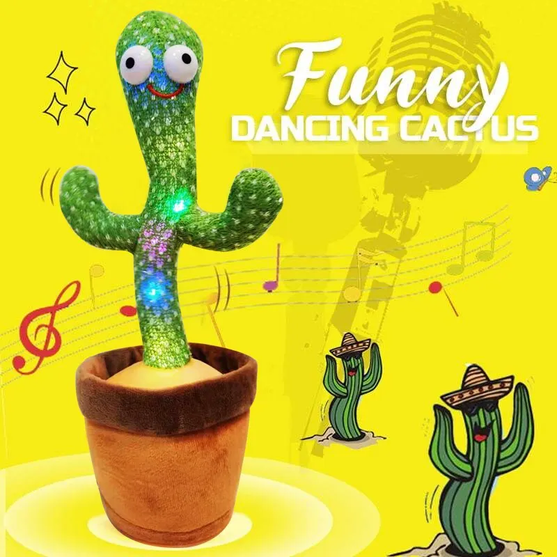 Šokių Sukimo Kaktusas Elektroninių Pliušiniai Žaislai Dainavimo Muzikos Kalbėti Įrašyti Fluorescentinė Dovanos Juokinga Švietimo Žaislas Vaikams 0