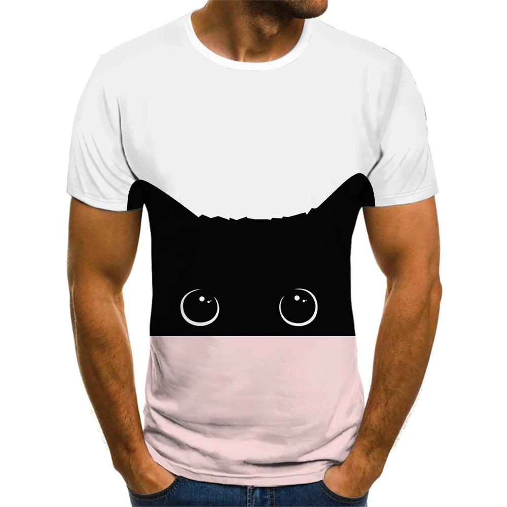 Nauja vyrų ir moterų mada monkey gražus T-shirt katė spausdinti 3D T-shirt paukščių, gyvūnų, vaikų trumparankoviai marškinėliai 0