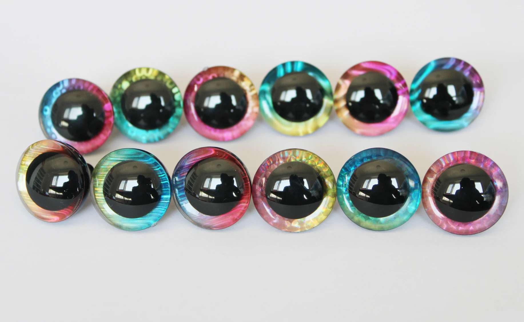 Išskirtinio dizaino 100vnt---12/14/16/20/25/30/35mm Naujų žaislų saugos akis 3D lėlės akys + blizgučiai audinys + plovimo -- stiliaus parinktis 0