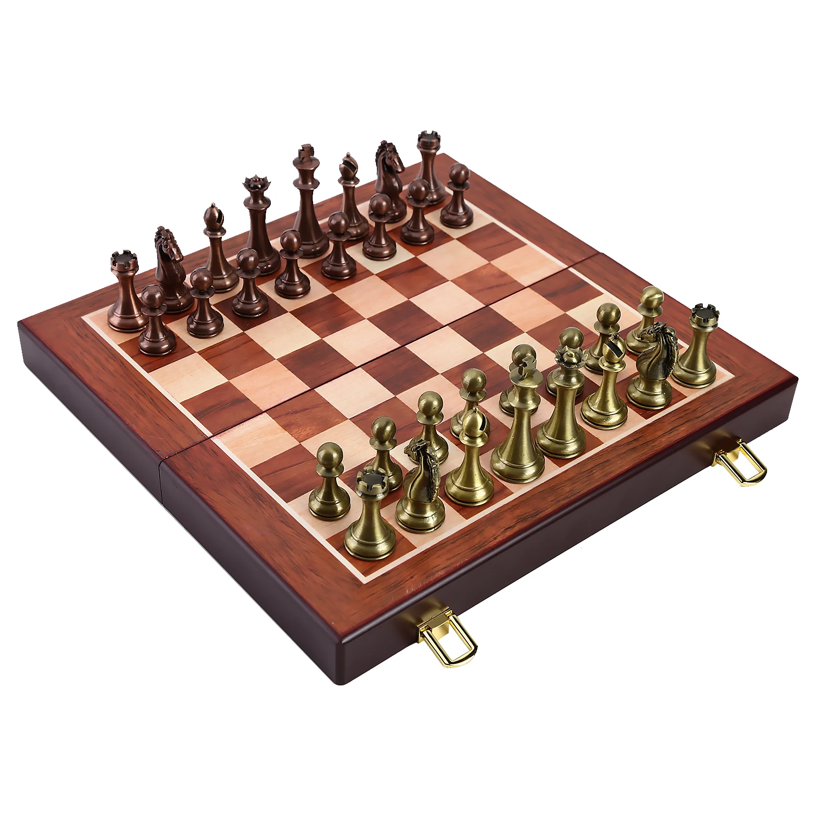 Tarptautinės Šachmatų Rinkinį Lankstymo Medinė Šachmatų Lenta Klasikinis Metalo Gabalų Rinkinys Standartinė stalo Žaidimas, skirtas Vaikams, Suaugusiems 0