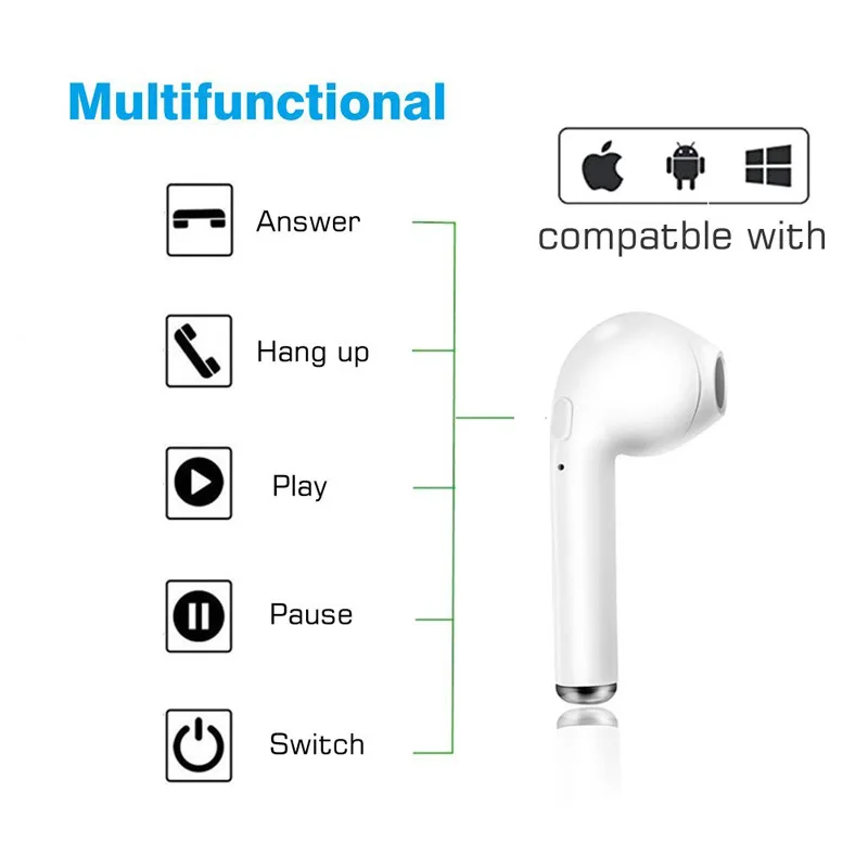 I7s TWS Belaidės ausinės Bluetooth 5.0 Ausines sporto Ausinių Ausines Su Mic visiems išmanusis Telefonas Xiaomi 