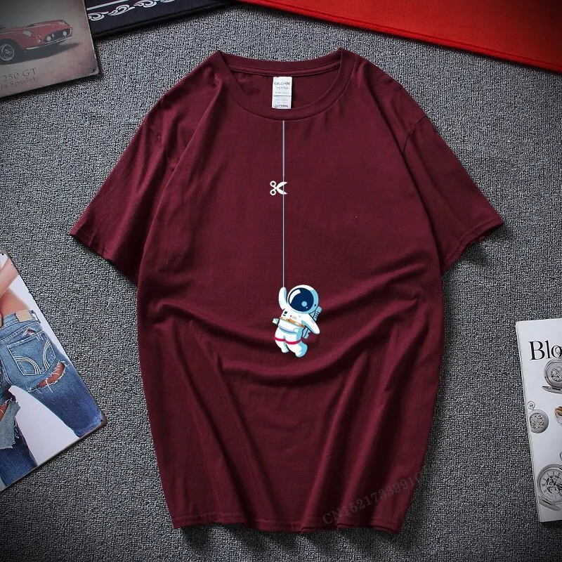Naujas Streetwear Camiseta Masculina Naujovė Dizaino Astronautas Virvę Juokinga Viršuje T Shirts Juokinga Medvilnės Camisas Hombre T-Marškinėliai, Topai 0