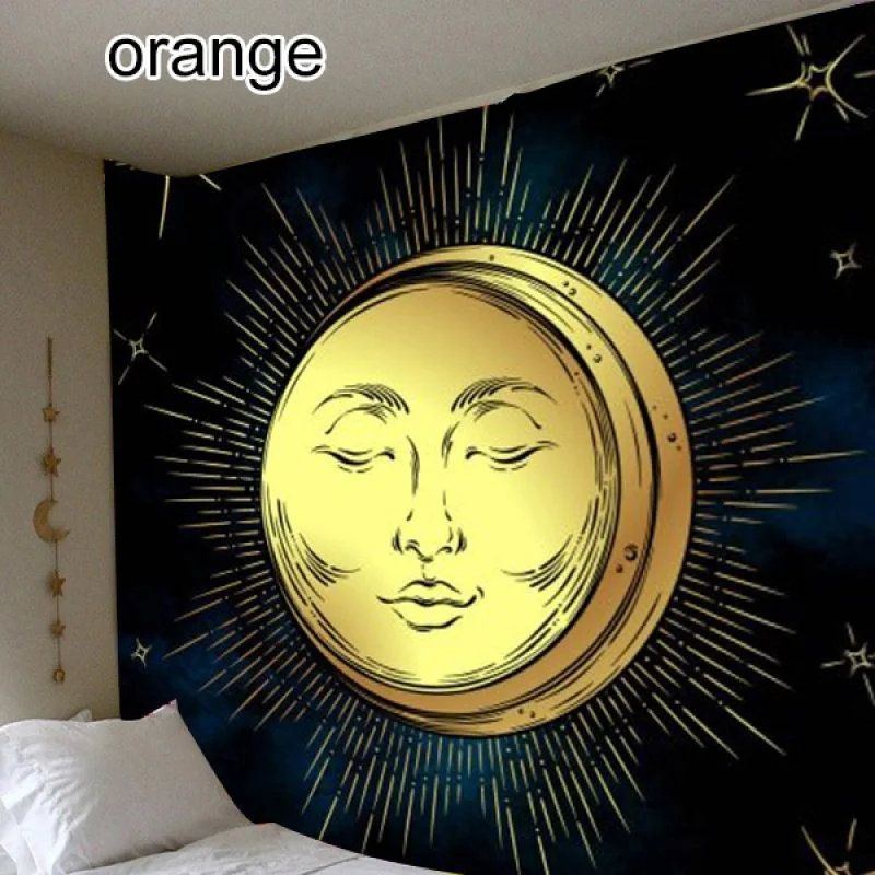 Saulės ir Mėnulio Psichodelinio Trimitas Gobelenas Bohemijos Dekoratyvinės Sienų Dekoras Miegamasis Fono Sienos Audiniu Kambario Apdaila 0