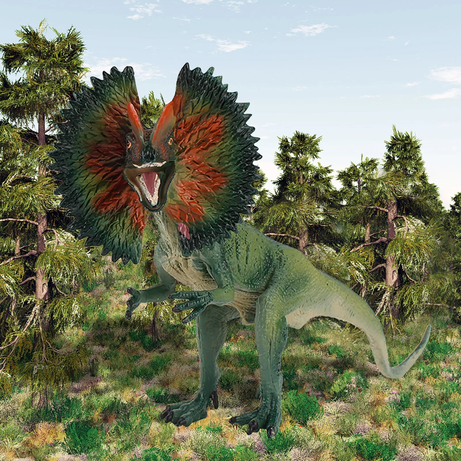 Realus Dinozaurų Modelis Tikroviška Dilophosaurus Dinozaurai Pav Playset Dovana Vaikams Modeliavimas Dinozaurai Gyvūnų Žaislas #2021 0