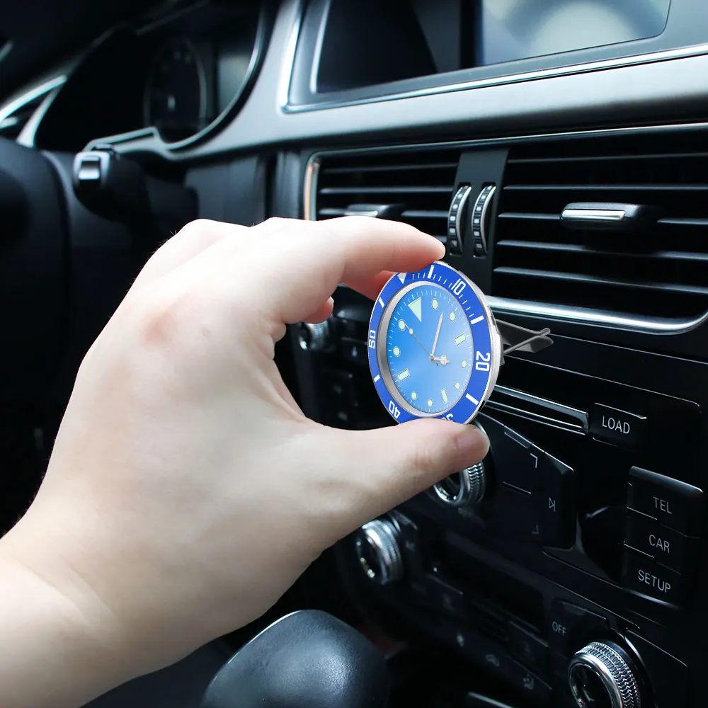 Auto mobilusis Šviesos Kvarcinis Laikrodis Žiūrėti Papuošalai Transporto priemonės Auto Interjeras su Oro Kondicionavimo sistema Lizdo Įrašą Mados Automobilių Apdailos 0