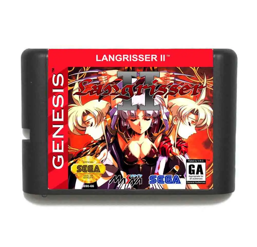 Langrisser II 16 bitų MD Žaidimo Kortelės Sega Mega Drive Genesis 0