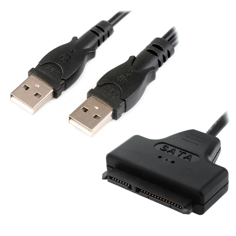 Adapterio Kabelis Dviguba USB jungtys 2.5 HDD SSD Kietąjį Diską Sata į USB Adapteris USB 3.0-2.0 prie Sata 3 Laidas Skaičiuoklė 0