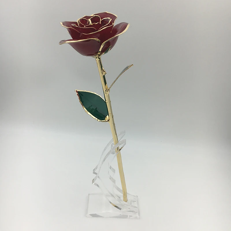 G013-8 Nekilnojamojo Rose artimųjų 24K Auksu raudonos konservuotos Rožių gėlių 11 cm, su gražia dovanų dėžutė vestuvių dovanų, ir Meilės Dovana 0
