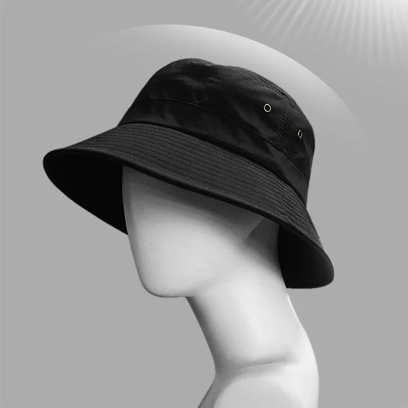 Didelio dydžio žvejybos kepurės didelis galvos žmogus vasaros saulės skrybėlę poliesteris sausas greitai panama kepurė plius dydžių kibirą skrybėlės 56-60cm 60-63cm 0
