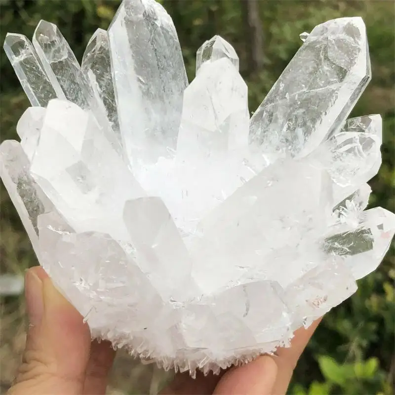 Natūralus baltas kristalų sankaupos kvarco kristalo lazdele chakra išgydo reiki pakopos taško spinduliuotės 0