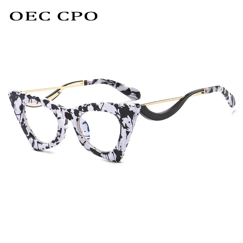 OEC CPO Retro Kačių Akių Optinių Akinių Rėmeliai Moterų Mados skaidraus Lęšio Akiniai Moterų Recepto Akiniai Rėmeliai E678 0