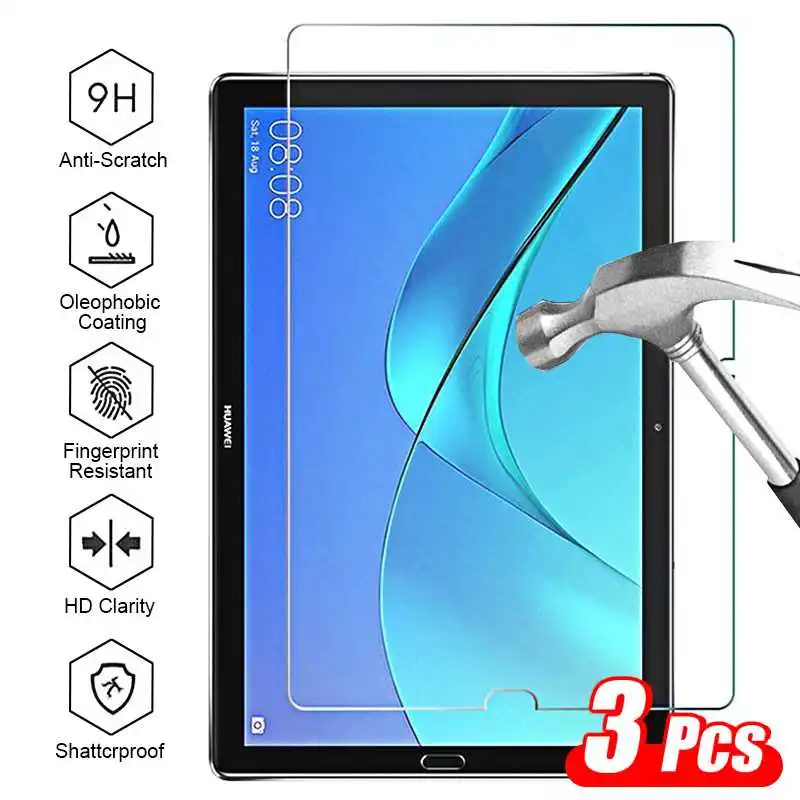 3 Vnt Grūdintas Stiklas Ekrano Apsaugos Huawei MediaPad M5 10 Pro Lite 8 Garbę Trinkelėmis V6 Tablet Stiklo 0