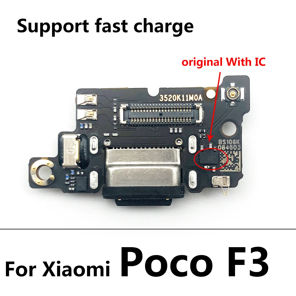 Originalus Įkroviklis Valdybos Flex Už Xiaomi Mi F2 Pro / Poco F3 / Mi 11 / Mi 10T / Mi 10 USB Jungtis Dock Įkrovimo Flex Kabelis 0