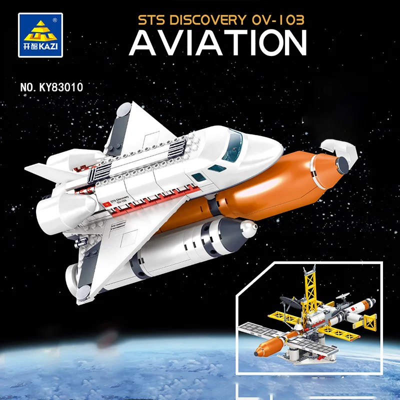Originalus, Aukštos kokybės KAZI Pažangios Technologijos Palydovų Raketų shuttle Kosminės Stoties Surinkti Vaikų Žaislas, Statyba Blokai 1