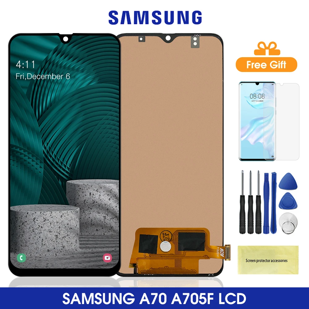 ORIGINALUS A705 Lcd Samsung Galaxy A70 2019 LCD Ekranas Jutiklinis Ekranas skaitmeninis keitiklis Surinkimo Samsung A705 A705F SM-A705F A705DS 1