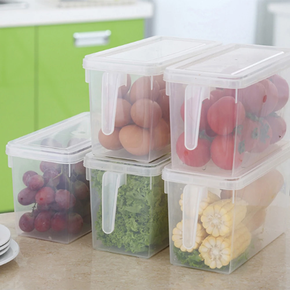 Virtuvės Skaidrus talpinimo Šaldytuve Organizatorius Maisto produktų Laikymo Dėžutė Erdvė Užsklanda Daržovių ir vaisių stalčiai Šaldiklyje Šviežių laikyti Sandariose Dėžutėse 1