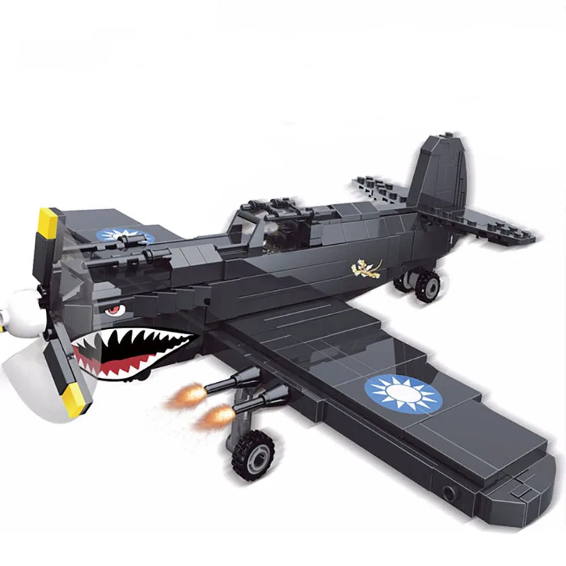 23043 2 pasaulinio karo Curtiss P40 Kovotojas Plaukioja rykliai Plaukioja Tigrai ari duomenys kūrimo bloką, plytos, žaislai, dovanos 1