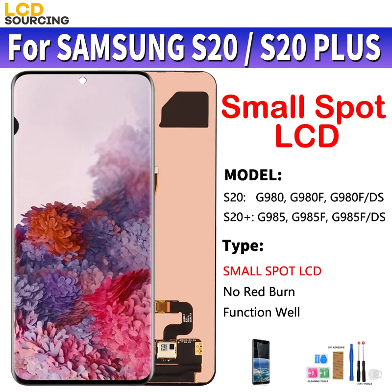 AMOLED Mažas Vietoje LCD Samsung Galaxy S20 G980 LCD Ekranas Jutiklinis Ekranas Asamblėjos Pakeisti 