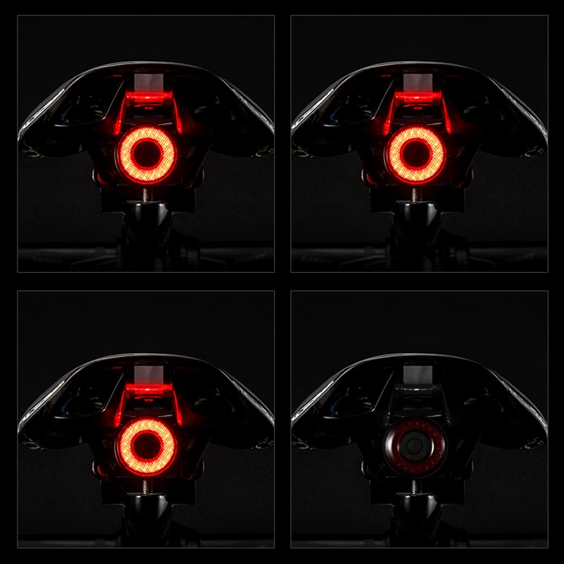 ROCKBROS Dviračių Smart Auto Stabdžių Šviesos Jutimo IPx6 Vandeniui LED Įkrovimo Dviračių užpakalinis žibintas, Dviračio Galinis Žibintas Priedai Q5 1