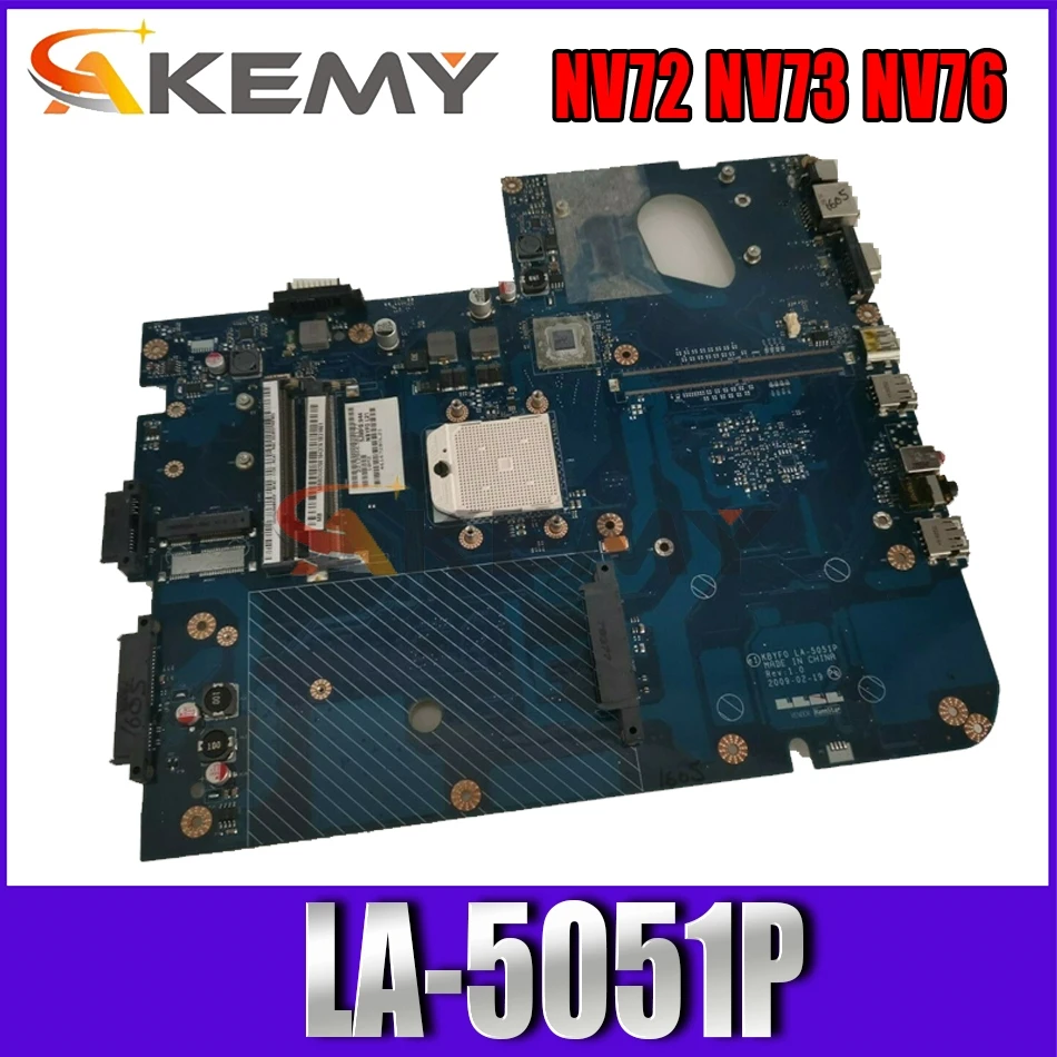 Akemy Acer NV72 NV73 NV76 Nešiojamas plokštė KBYF0 LA-5051P už vartai LJ61 mainboard 1