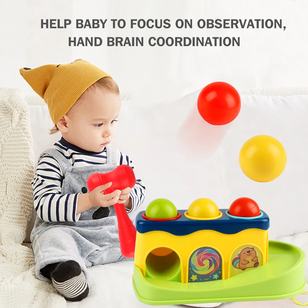 Kūdikių plaktukas pataikyti žaislai vaikams kamino ranka kala kamuolį lauke žaislas Ankstyvasis ugdymas Švietimo montessori Žaislai atraminės konstrukcijos Ranka 1