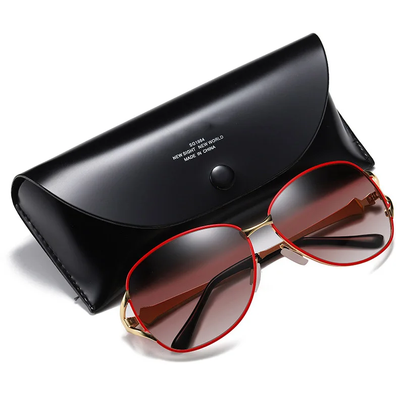 2019 Naujas Moterų Crystal Red Akiniai nuo saulės, Poliarizuoti UV400 Retro Markės Dizaineris Aukštos Kokybės Gradientas Saulės Akiniai Moterų Oculos Gafas 1