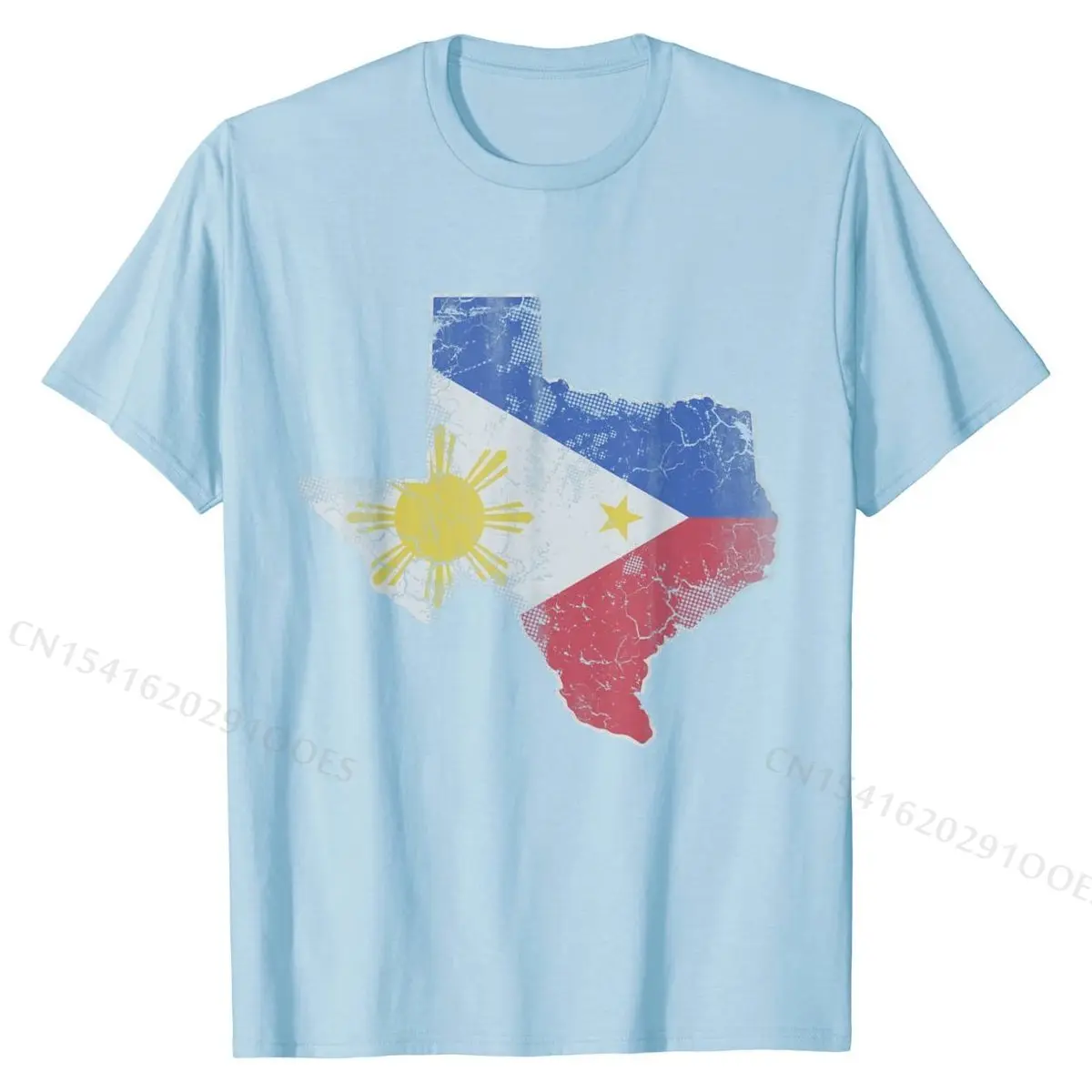 Texas Filipinų Amerikos Vėliava Žemėlapis T-Shirt Filipinai Juokinga Medvilnės Vyrų Viršūnes & Tees Camisa Prekės Marškinėliai 1