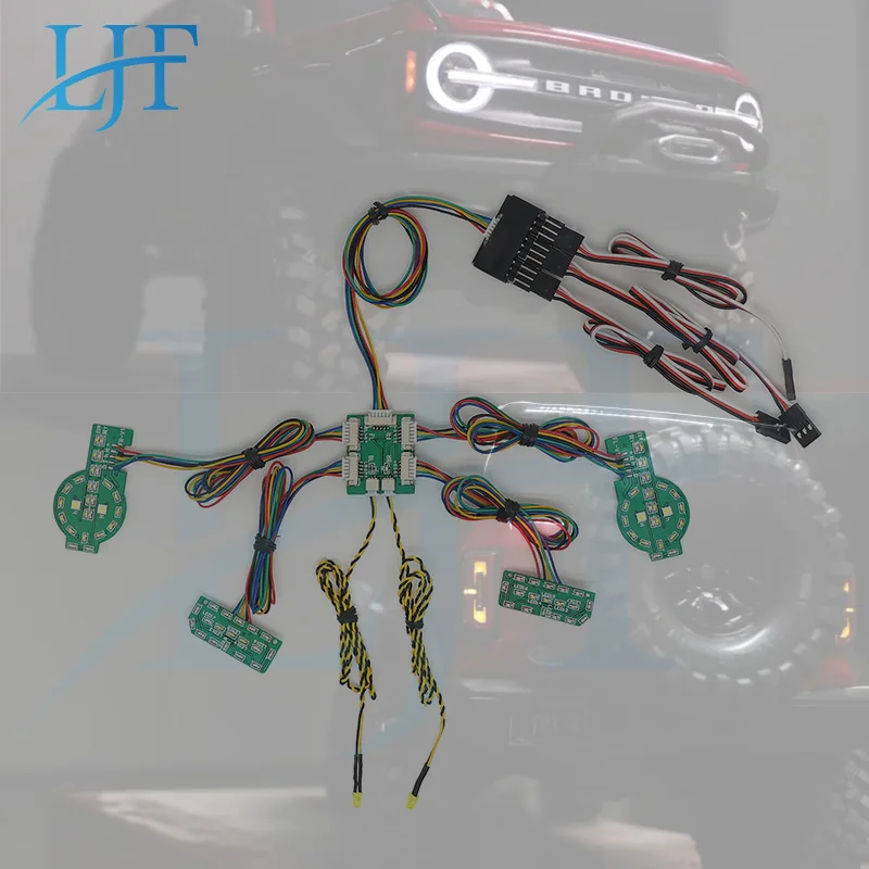 LJF 2021 nauja LED apšvietimo Sistema Priekyje & Žibintas Galinis Grupė 1/10 RC Automobilių Traxxas TRX4 Ford Bronco Priekinis ir galinis Žibintai L339 1