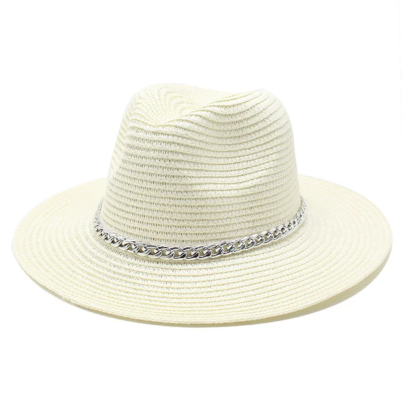 Naujas Mados Vasaros Saulės, Skrybėlę, Moterų, Vyrų Paplūdimio Šiaudų Skrybėlę Atsitiktinis Skydelis Panama Džiazo Kepurės Flat Top Platus Kraštų Žvejys Bžūp Fedoras 1