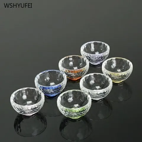 2 vnt./daug Aukštos kokybės Kinų stiliaus stiklo Arbatos Puodelius kelis spalva Skaidri arbatos dubenėlį Atskirų Taurės Teaware Priedai 1